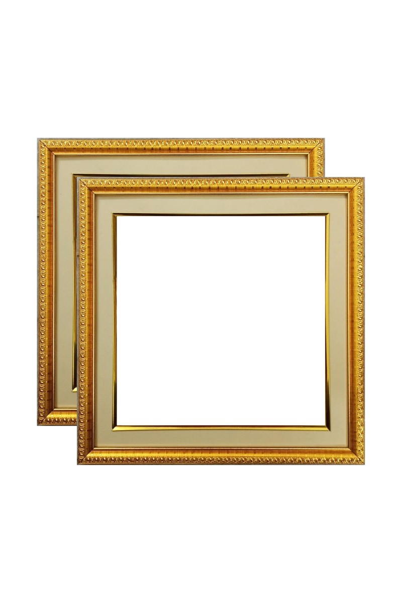 HiTechMart Gold Ornate Blank Picture Frame - 11x11 Inch Outer Size, Fits 8.5x8.5 Inch Photo - Vintage Wall & Tabletop Display (2)