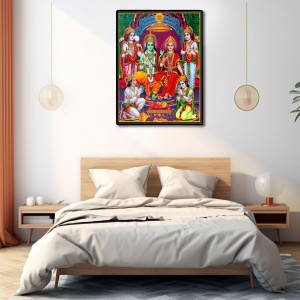 Ram Darbar Laminated Photo - 5x7 Inches, Divine Blessings for Home & Office and Temple Decoration Ram Darbar Laminated Photo - 5x7 Inches, Divine Blessings for Home & Office and Temple Decoration