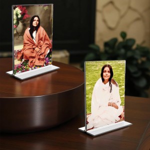 Anandamayee Debi Acrylic T-Style Photo Stand - 7x9 Inches, Compact and Stylish Spiritual Display, easily change 2 photos (Pack of 1) Anandamayee Debi Acrylic T-Style Photo Stand - 7x9 Inches, Compact and Stylish Spiritual Display, easily change 2 photos (Pack of 1)