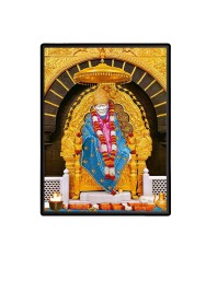 Sai Baba Laminated Photo - 5x7 Inches, Divine Blessings for Home & Office and Temple Decoration