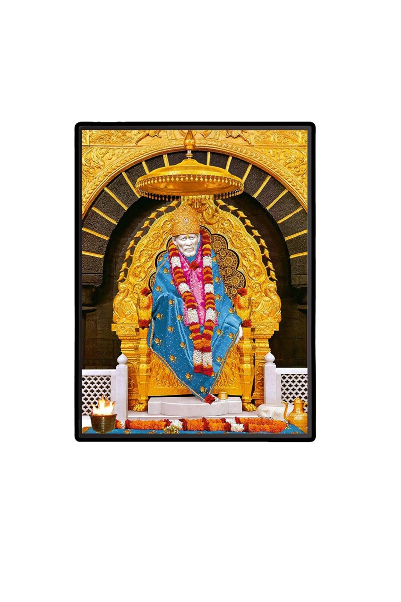 Sai Baba Laminated Photo - 7x9 Inches, Divine Blessings for Home & Office and Temple Decoration