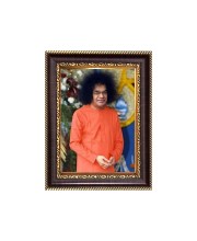 Sri Sathya Sai Baba Digital Print Photo 6.7x8.7 inches - Vibrant Religious Wall Art for Home, Office and Temple Decor.