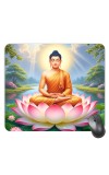 Customized Lord Buddha Picture Sublimation Mouse Pad | 8 X 7.5 Inch | Smooth Cloth Surface | Non-Slip Rubber Base | Personalized Mousepad for Laptop & Desktop (F17253)
