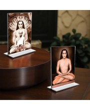 Mahavatar Babaji Acrylic T-Style Photo Stand - 11x13 Inches, Compact and Stylish Spiritual Display, easily change 2 photos (Pack of 1)
