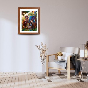 AI Funny Cute Elephant, giraffe, zebra, Lion Art Picture for Kids - 10x14 inches, Brown Color - Perfect Wall Decor for Children's Room AI Funny Cute Elephant, giraffe, zebra, Lion Art Picture for Kids - 10x14 inches, Brown Color - Perfect Wall Decor for Children's Room