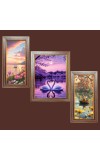 3-Pack Majestic Skies Photo Frames - 2 Pieces 6x13 Inch & 1 Piece 10x13 Inch - Rustic Wall Art for Home & Office Decor - Botanical Wall Hanging for Living Room, Bedroom, or Workspace