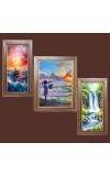 3-Pack Creative painting Photo Frames - 2 Pieces 14x21 Inch & 1 Piece 18x21 Inch - Rustic Wall Art for Home & Office Decor - Botanical Wall Hanging for Living Room, Bedroom, or Workspace
