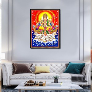 Surya Laminated Photo - 5x7 Inches, Divine Blessings for Home & Office and Temple Decoration