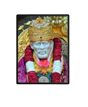 Sai Baba Laminated Photo - 5x7 Inches, Divine Blessings for Home & Office and Temple Decoration