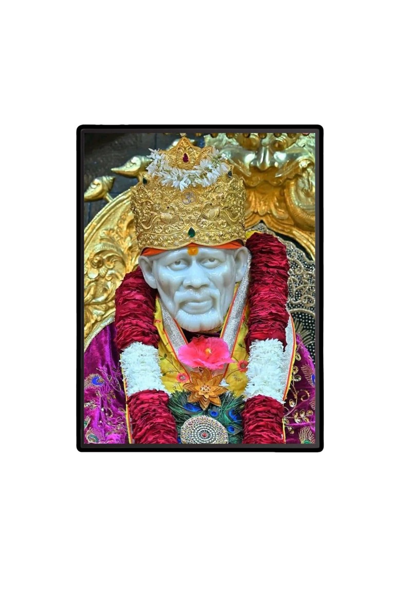 Sai Baba Laminated Photo - 5x7 Inches, Divine Blessings for Home & Office and Temple Decoration