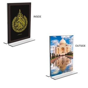 Islamic Allah & Taj Mahal Acrylic T-Style Photo Stand, Compact and Stylish Spiritual Display, easily change 2 photos (Pack of 1) Islamic Allah & Taj Mahal Acrylic T-Style Photo Stand, Compact and Stylish Spiritual Display, easily change 2 photos (Pack of 1)