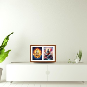Agni deva and shiva Photo Frame - 13x17Inches - Spiritual Artwork for Home Decor, Puja Room and Office Decoration