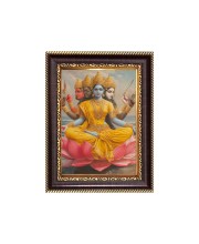 Sri Maa Laxmi Digital Print Photo 6.7x8.7 inches - Vibrant Religious Wall Art for Home, Office and Temple Decor.