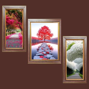 3-Pack A Glimpse of Eternity Photo Frames - 2 Pieces 10x17 Inch & 1 Piece 14x17 Inch - Rustic Wall Art for Home & Office Decor - Botanical Wall Hanging for Living Room, Bedroom, or Workspace