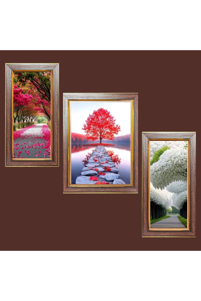 3-Pack A Glimpse of Eternity Photo Frames - 2 Pieces 6x13 Inch & 1 Piece 10x13 Inch - Rustic Wall Art for Home & Office Decor - Botanical Wall Hanging for Living Room, Bedroom, or Workspace