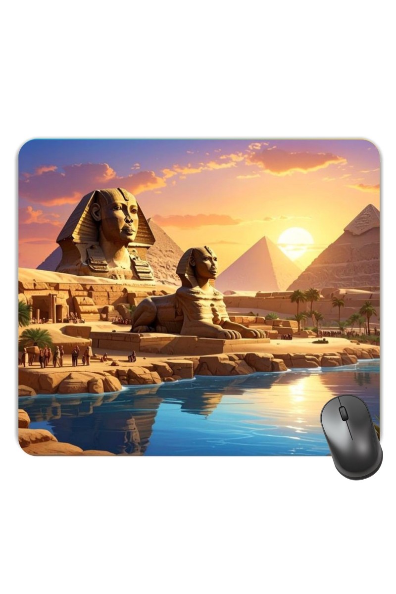 Customized Pyramids in Egypt Picture Sublimation Mouse Pad | 8 X 7.5 Inch | Smooth Cloth Surface | Non-Slip Rubber Base | Personalized Mousepad for Laptop & Desktop (F17420)