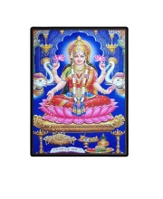 Lakshmi Laminated Photo - 5x7 Inches, Divine Blessings for Home & Office and Temple Decoration