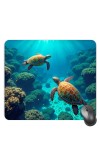 Customized Beautiful Turtles Picture Sublimation Mouse Pad | 8 X 7.5 Inch | Smooth Cloth Surface | Non-Slip Rubber Base | Personalized Mousepad for Laptop & Desktop (F17303)