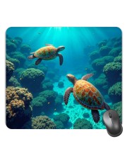 Customized Beautiful Turtles Picture Sublimation Mouse Pad | 8 X 7.5 Inch | Smooth Cloth Surface | Non-Slip Rubber Base | Personalized Mousepad for Laptop & Desktop (F17303)