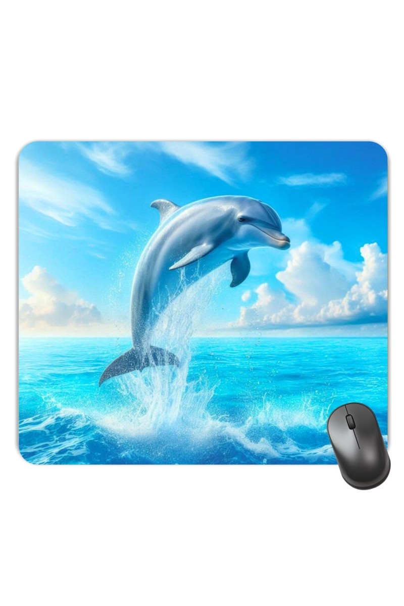 Customized Beautiful Dolphin Picture Sublimation Mouse Pad | 8 X 7.5 Inch | Smooth Cloth Surface | Non-Slip Rubber Base | Personalized Mousepad for Laptop & Desktop (F17143)