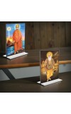 Swami Vivekananda & Guru Nanak Acrylic T-Style Photo Stand, Compact and Stylish Spiritual Display, easily change 2 photos (Pack of 1)