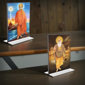 Swami Vivekananda & Guru Nanak Acrylic T-Style Photo Stand - 11x13 Inches, Compact and Stylish Spiritual Display, easily change 2 photos (Pack of 1) Swami Vivekananda & Guru Nanak Acrylic T-Style Photo Stand - 11x13 Inches, Compact and Stylish Spiritual Display, easily change 2 photos (Pack of 1)