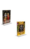 Car Desk/Table Top Sri Ram & Ram Lalla Acrylic T-Style Photo Stand - 2.5x3.5 Inches, Compact and Stylish Spiritual Display, easily change 2 photos (Pack of 1)