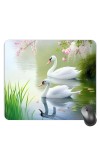 Customized Beautiful Swans Picture Sublimation Mouse Pad | 8 X 7.5 Inch | Smooth Cloth Surface | Non-Slip Rubber Base | Personalized Mousepad for Laptop & Desktop (F17149)