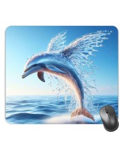 Customized Cute Dolphin Picture Sublimation Mouse Pad | 8 X 7.5 Inch | Smooth Cloth Surface | Non-Slip Rubber Base | Personalized Mousepad for Laptop & Desktop (F17360)