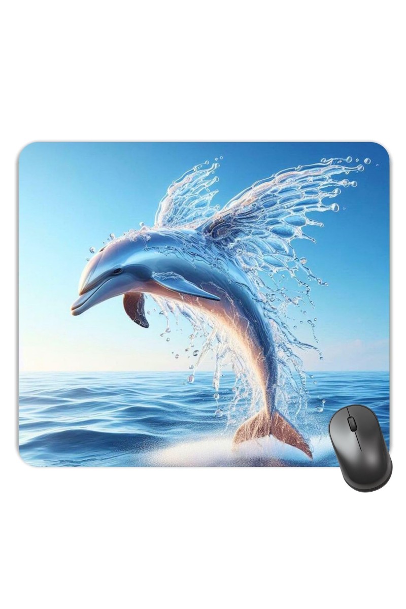 Customized Cute Dolphin Picture Sublimation Mouse Pad | 8 X 7.5 Inch | Smooth Cloth Surface | Non-Slip Rubber Base | Personalized Mousepad for Laptop & Desktop (F17360)