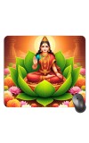 Customized Lakshmi Devi Picture Sublimation Mouse Pad | 8 X 7.5 Inch | Smooth Cloth Surface | Non-Slip Rubber Base | Personalized Mousepad for Laptop & Desktop (F17013)