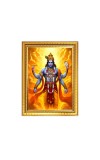 Lord Narayan Photo Frame - 10x14 Inches, Brown Wooden Frame for Home, Office & Temple Decoration