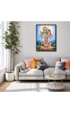 Hanuman with Ram Sita Laminated Photo - 11x13 Inches, Divine Blessings for Home & Office and Temple Decoration