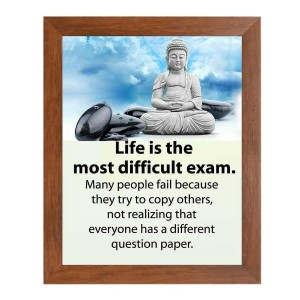 Buddha & Famous Quote Brown Frame, 14x18InchesInspirational Wall Art for Office, Home DecorIdeal Spiritual Gift