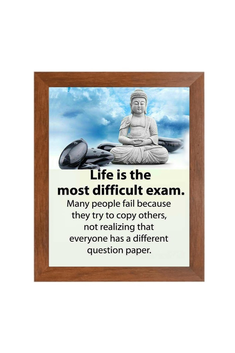 Buddha & Famous Quote Brown Frame, 10x14InchesInspirational Wall Art for Office, Home DecorIdeal Spiritual Gift