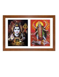 Lord shiva and goddess mahakali Photo Frame - 13x17Inches - Spiritual Artwork for Home Decor, Puja Room and Office Decoration