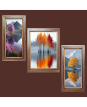 3-Pack Natureâ€™s Timeless Tale Photo Frames - 2 Pieces 12x19 Inch & 1 Piece 16x19 Inch - Rustic Wall Art for Home & Office Decor - Botanical Wall Hanging for Living Room, Bedroom, or Workspace