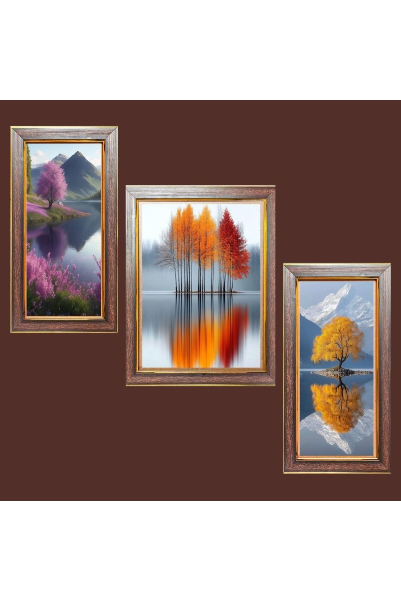 3-Pack Natureâ€™s Timeless Tale Photo Frames - 2 Pieces 6x13 Inch & 1 Piece 10x13 Inch - Rustic Wall Art for Home & Office Decor - Botanical Wall Hanging for Living Room, Bedroom, or Workspace