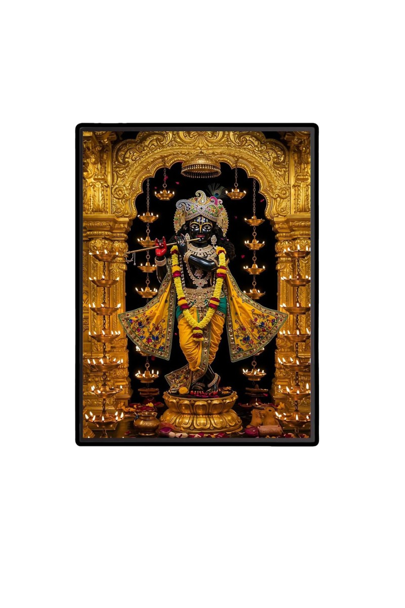Krishna Laminated Photo - 5x7 Inches, Divine Blessings for Home & Office and Temple Decoration