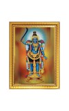 God Karuppusamy Photo Frame - 12x16 Inches, Brown Wooden Frame for Home, Office & Temple Decoration