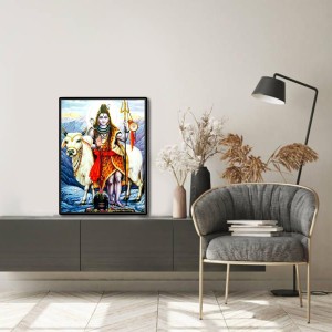 Shiva Laminated Photo - 9x11 Inches, Divine Blessings for Home & Office and Temple Decoration