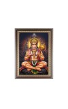 Sri Hanuman ji Photo Frame - 10x14 Inches, Brown Wooden Frame for Home, Office & Temple Decoration