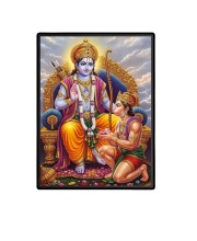 Sri Ram Hanuman Laminated Photo (11x13 Inches Without glass) Divine Blessings for Table and Walls,Home & Office and Temple Decoration