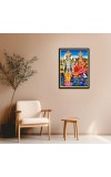 Vishnu & Lakshmi Laminated Photo - 5x7 Inches, Divine Blessings for Home & Office and Temple Decoration