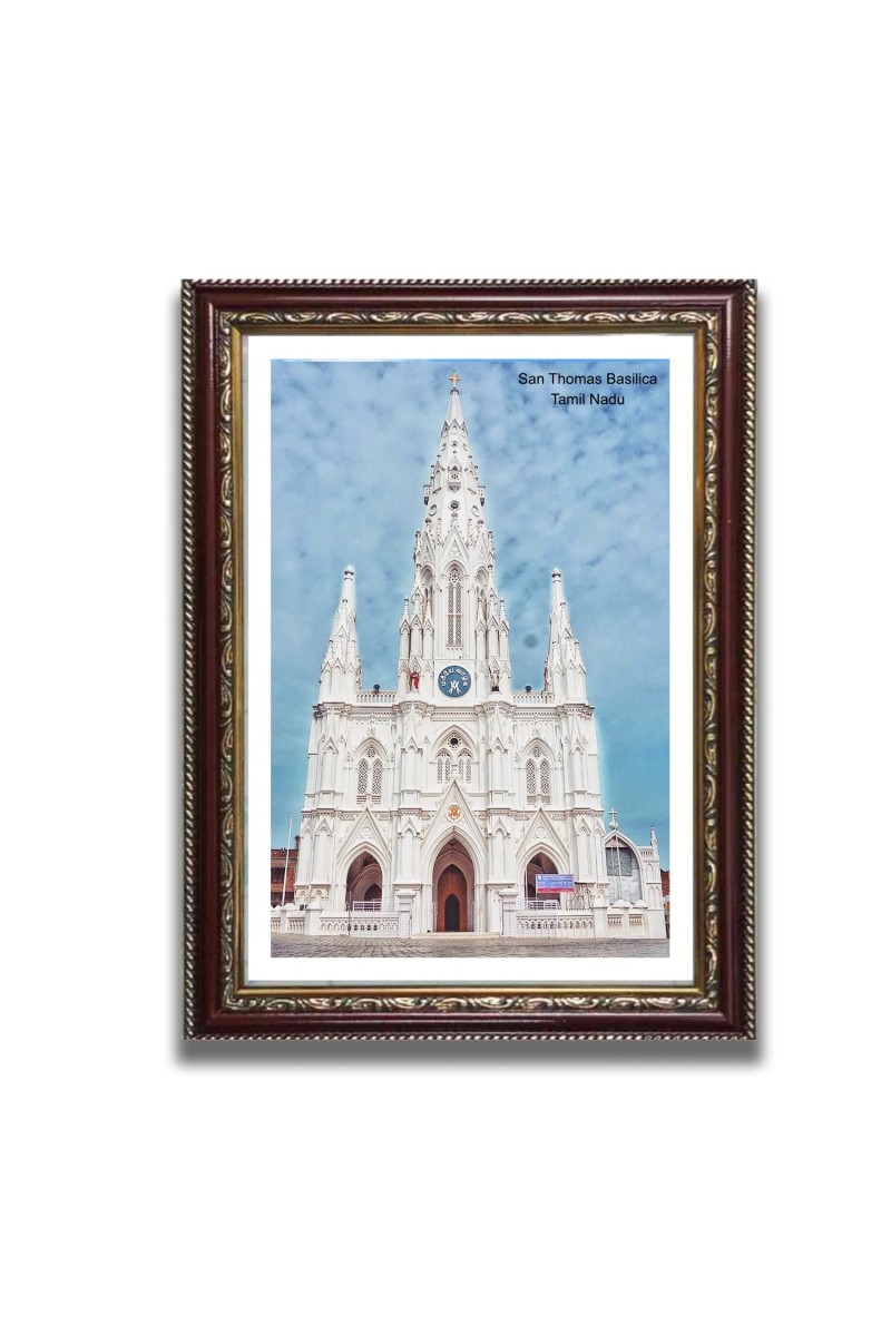 San Thomas Basilica Church Photo Frame, Beautiful Elegant Framed Wall Art of Iconic Cathedral