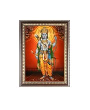 Lord Rama Photo Frame - 10x14 Inches, Brown Wooden Frame for Home, Office & Temple Decoration