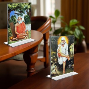 Lokenath Baba & Sai Baba Acrylic T-Style Photo Stand - 11x13 Inches, Compact and Stylish Spiritual Display, easily change 2 photos (Pack of 1) Lokenath Baba & Sai Baba Acrylic T-Style Photo Stand - 11x13 Inches, Compact and Stylish Spiritual Display, easily change 2 photos (Pack of 1)
