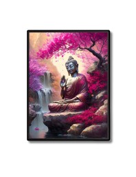 Buddha Laminated Photo - 7x9 Inches, Divine Blessings for Home & Office and Temple Decoration