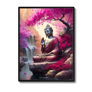 Buddha Laminated Photo - 7x9 Inches, Divine Blessings for Home & Office and Temple Decoration