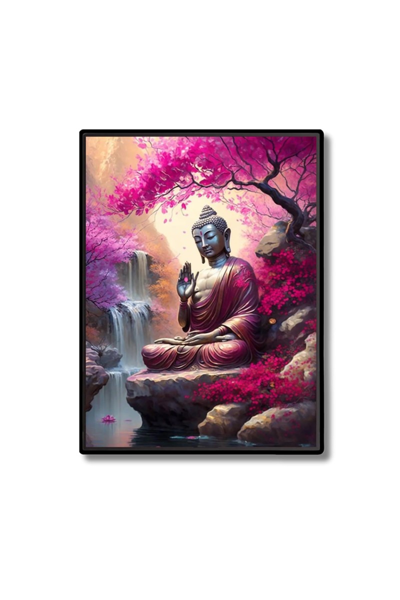 Buddha Laminated Photo - 7x9 Inches, Divine Blessings for Home & Office and Temple Decoration
